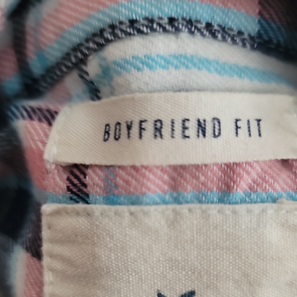 American Eagle Outfitters Blue and Pink Plaid Shirt - Picture 3 of 11